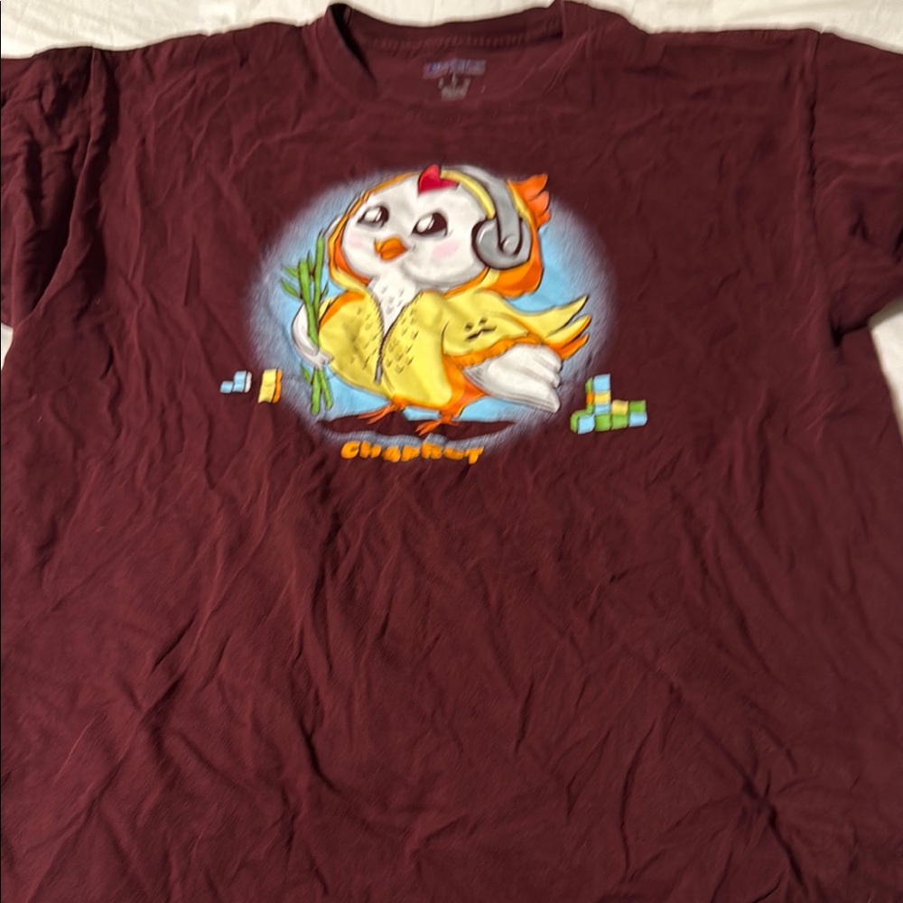 Champion Maroon T-Shirt with Cartoon Graphic